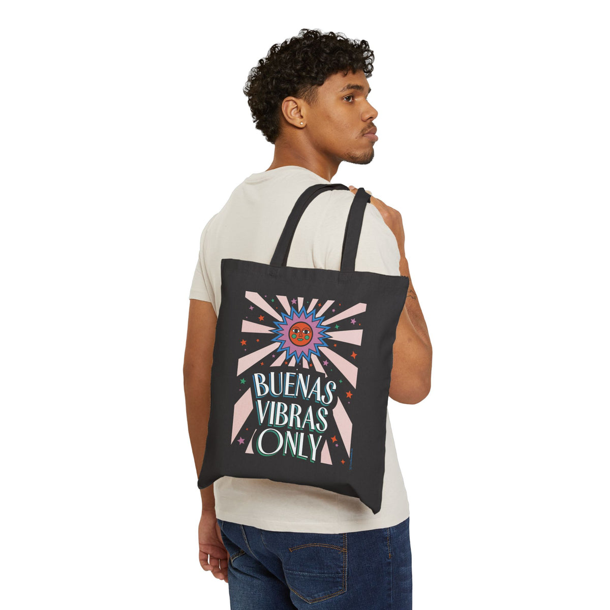 Buenas Vibras Only Radiant Energy Canvas , Black