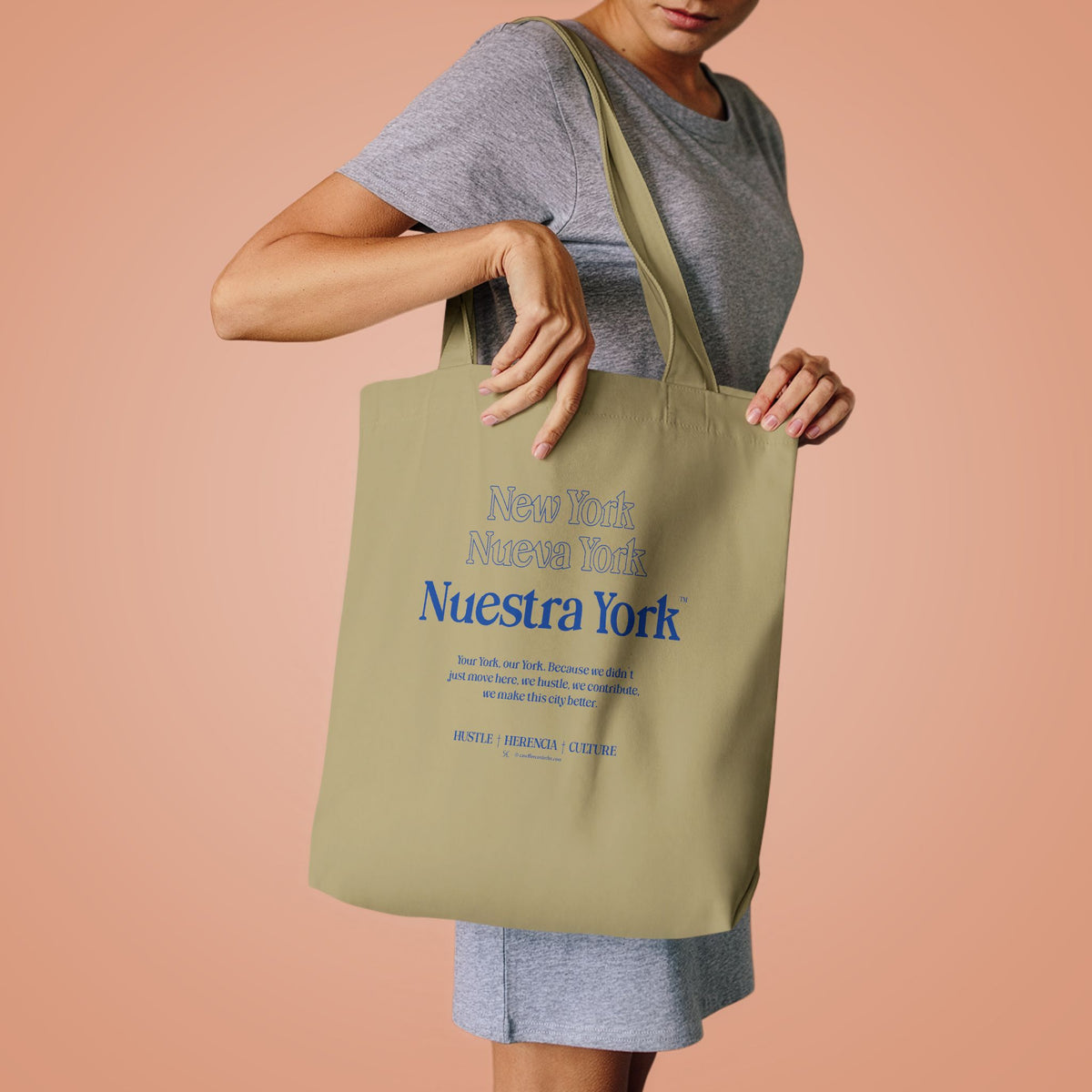 Nuestra York™ Philosophy Cotton Tote Bag, Khaki