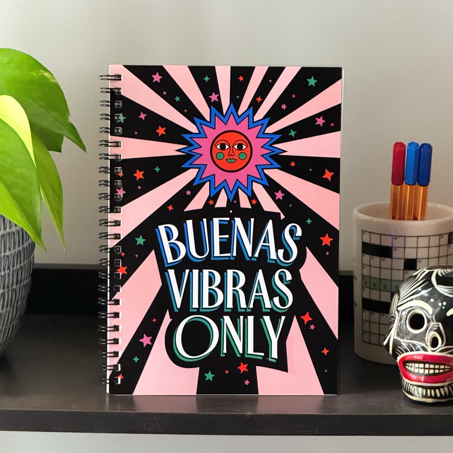 Buenas Vibras Only - Happy Sun Illustration Notebook