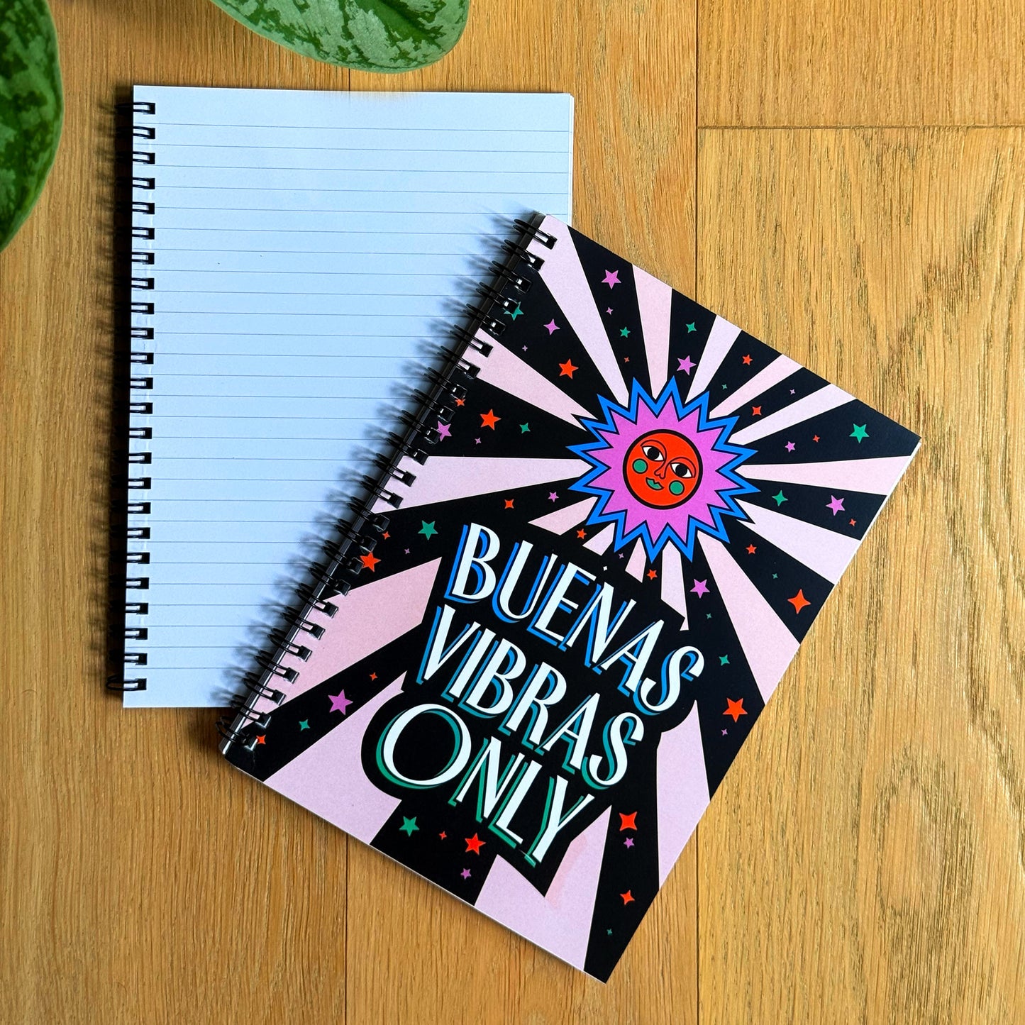 Buenas Vibras Only - Happy Sun Illustration Notebook