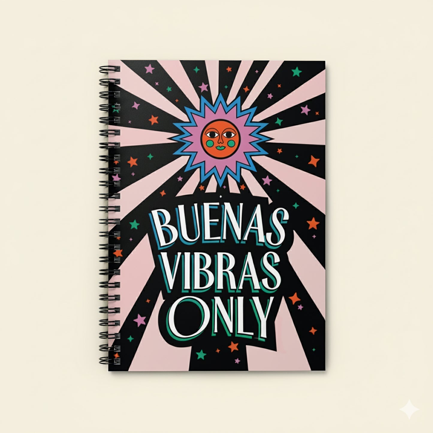 Buenas Vibras Only - Happy Sun Illustration Notebook