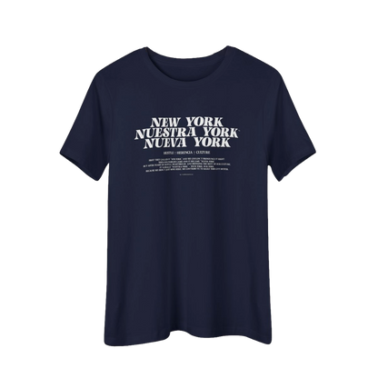 Nuestra York™ Immigrant Declaration, Woman's Tee, Navy Blue