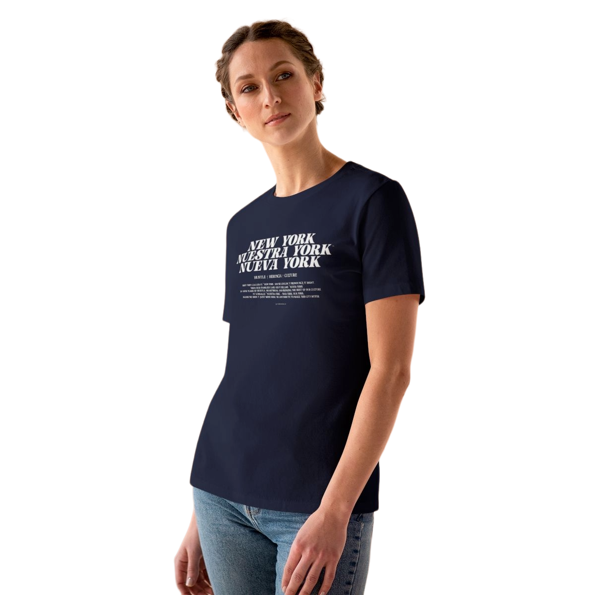 Nuestra York™ Immigrant Declaration, Woman's Tee, Navy Blue