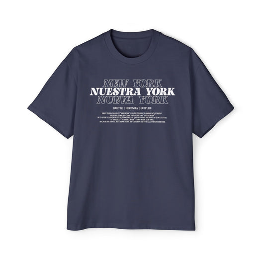 Nuestra York Heritage Statement Classic - Premium Oversized Tee Navy