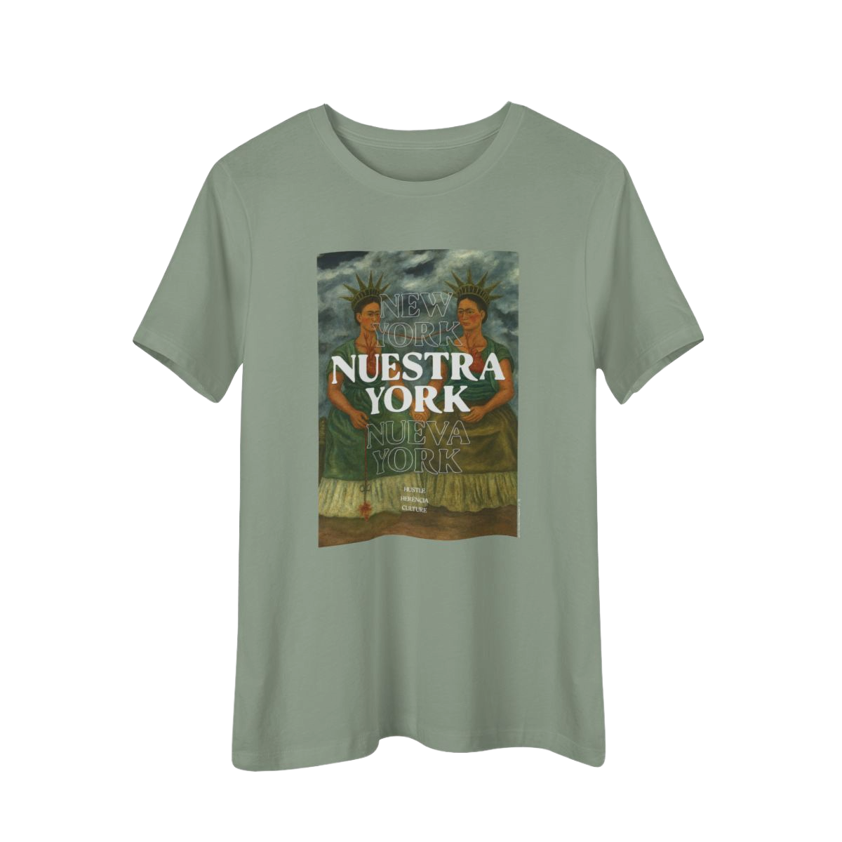 Nuestra York™ Frida Inspired, Woman's Tee, Earthy Sage
