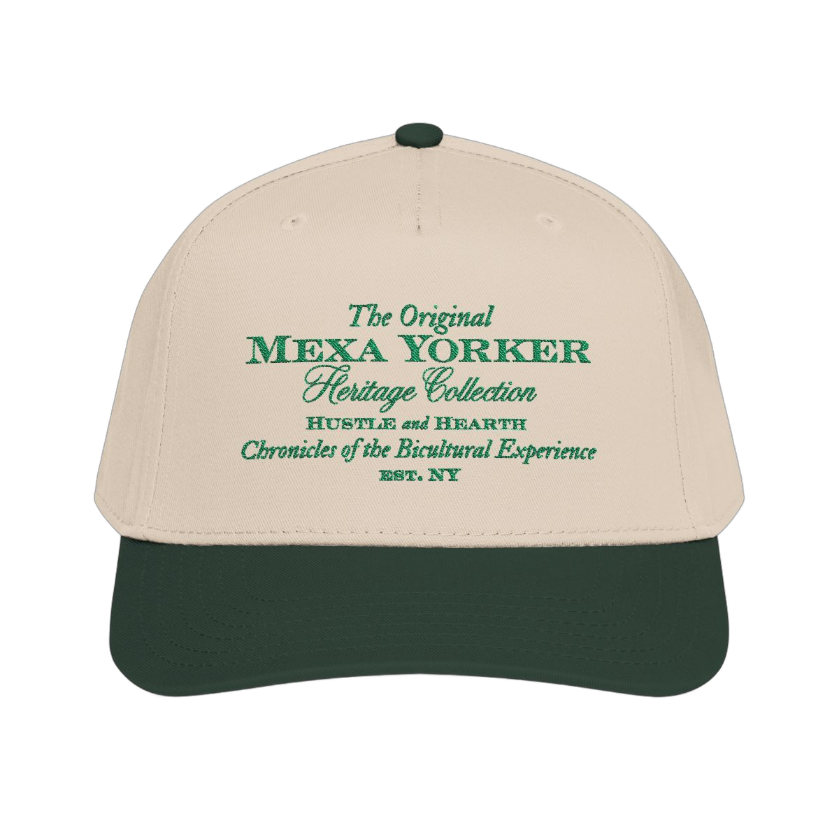 The Original Mexa Yorker Cap, Natural and Forest Green
