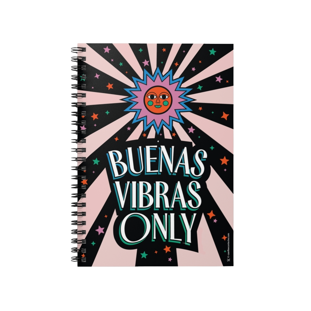 Buenas Vibras Only - Happy Sun Illustration Notebook