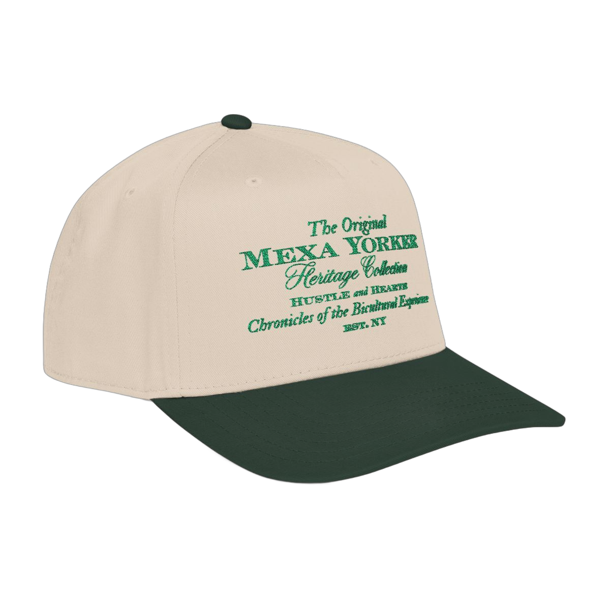The Original Mexa Yorker Cap, Natural and Forest Green