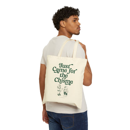 Just Came for the Chisme in Green- Gossip Lover's Canvas Bag