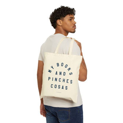My Books and Pinches Cosas in Blue -  Canvas Bag