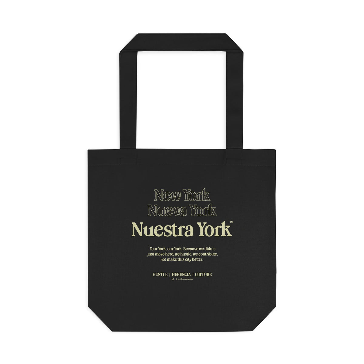 Nuestra York™ Philosophy Cotton Tote Bag, Black & Cream
