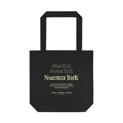 Nuestra York™ Philosophy Cotton Tote Bag, Black & Cream