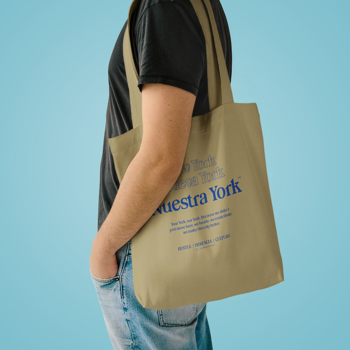 Nuestra York™ Philosophy Cotton Tote Bag, Khaki