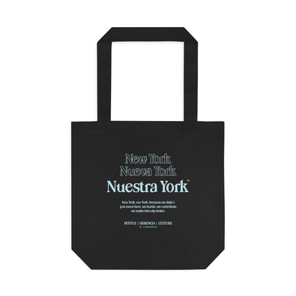 Nuestra York™ Philosophy Cotton Tote Bag, Black & Powder Blue