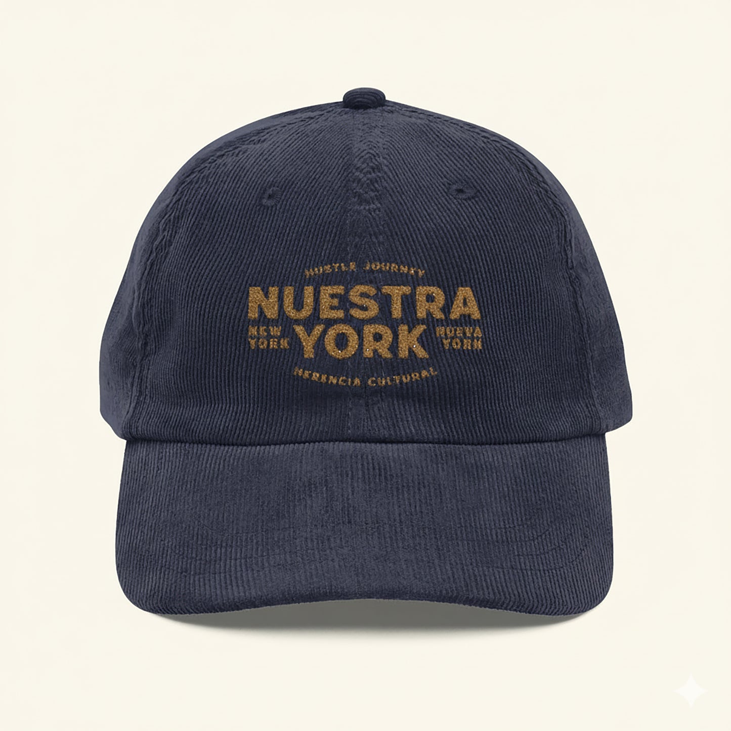 Nuestra York – Hustle & Herencia - Classic Black Corduroy Cap
