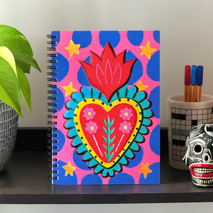 Corazón on Fire - Passionate Sacred Heart Notebook