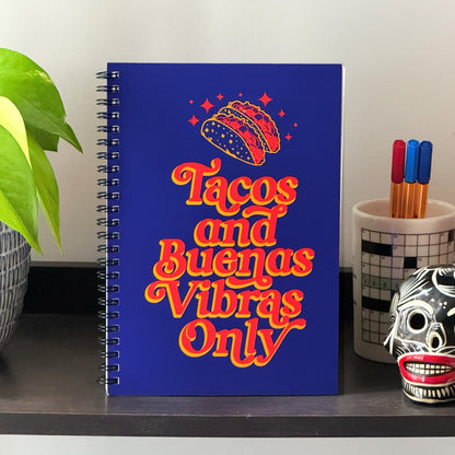 Tacos & Buenas Vibras Only Notebook - Retro Diner Edition