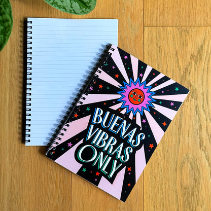 Buenas Vibras Only - Happy Sun Illustration Notebook