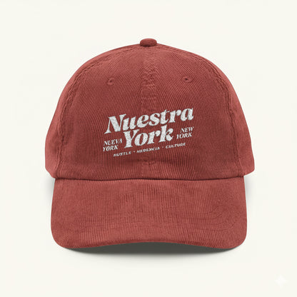 Nuestra York – HUSTLE • HERENCIA • CULTURE - Terracotta Corduroy Cap