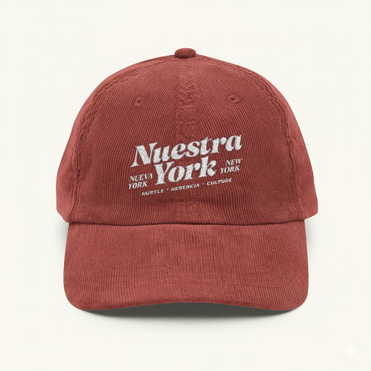 Nuestra York – HUSTLE • HERENCIA • CULTURE - Terracotta Corduroy Cap