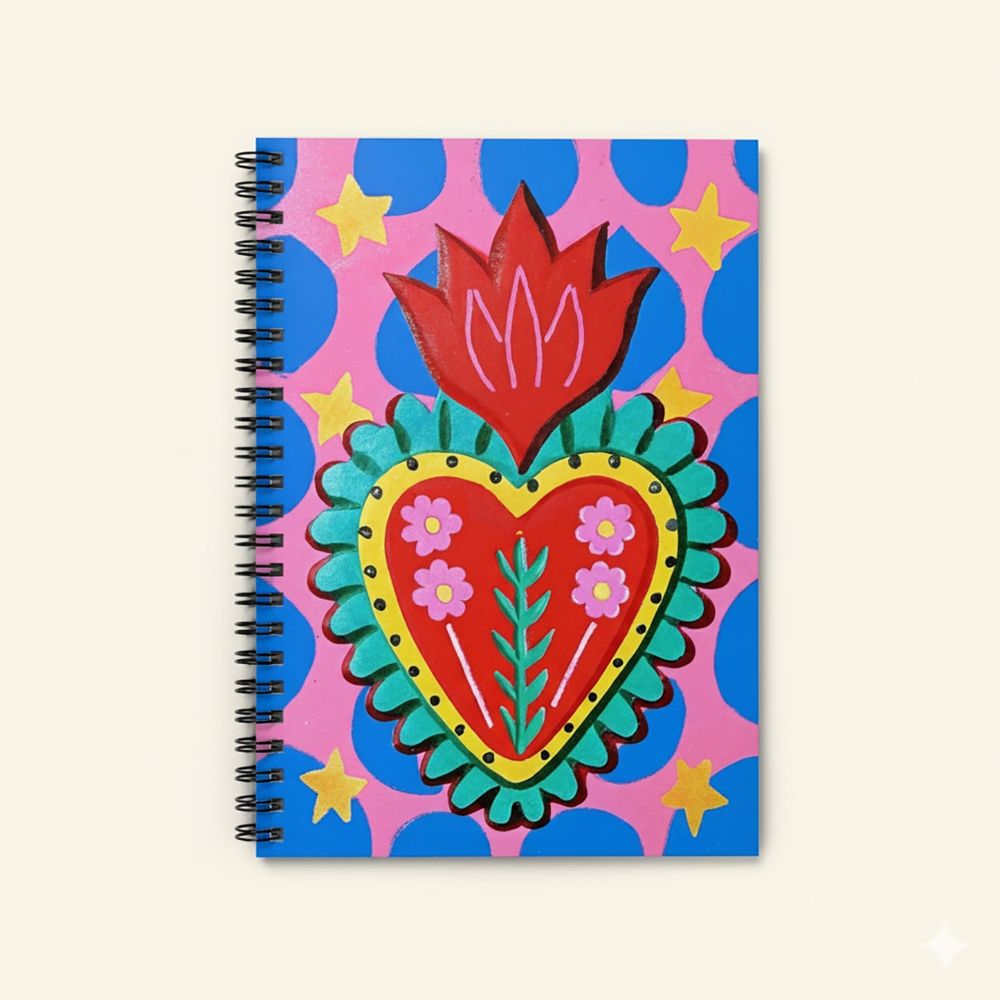 Corazón on Fire - Passionate Sacred Heart Notebook