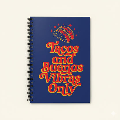 Tacos & Buenas Vibras Only Notebook - Retro Diner Edition