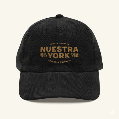 Nuestra York – Hustle & Herencia - Black Corduroy Cap